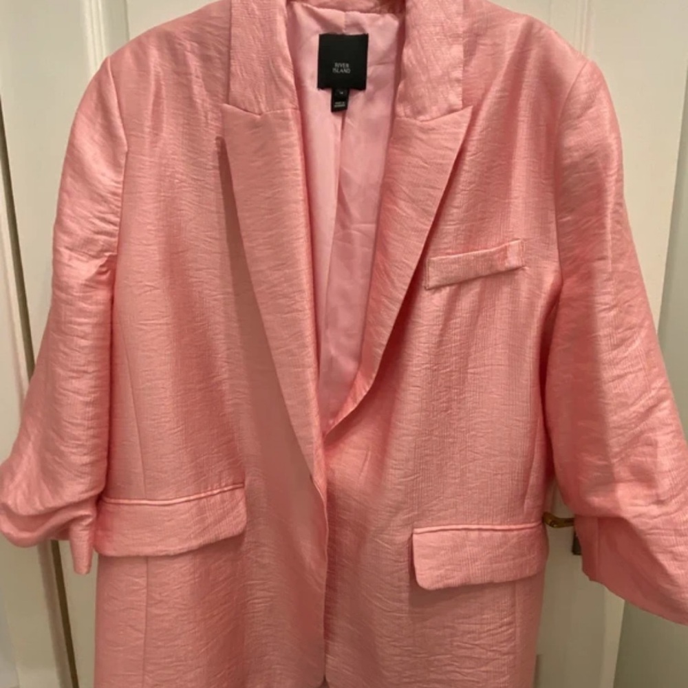 River Island Blush Pink Textured Blazer